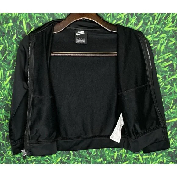Nike Windbreaker Girls Boys Unisex 5-6 Black Full Zip Lightweight Jacket Pockets - Picture 4 of 5